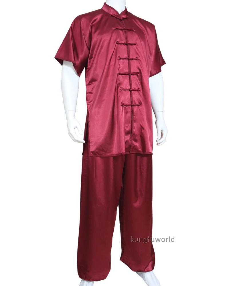 Chinese Tai chi Suit Changquan Shortsleeves Wushu Kung fu Uniforms Wing Chun Clothes Custom Service Need Measurements