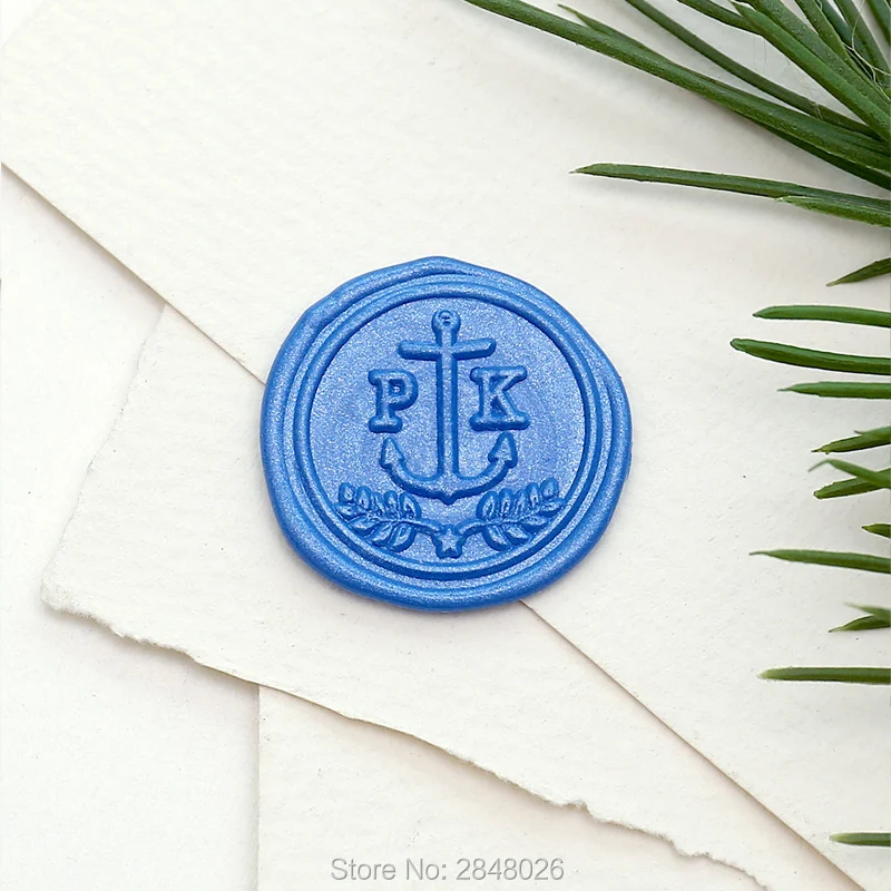 Custom monogram  Nautical theme Wax Seal Stamp,wedding invitation seals,wedding gift,personalised wood wax stamp