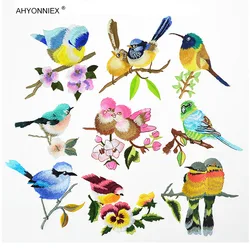 AHYONNIEX 1PCS Cute Embroidered Animal Bird Patch Clothes Stickers Applique Small Parch DIY Accessories