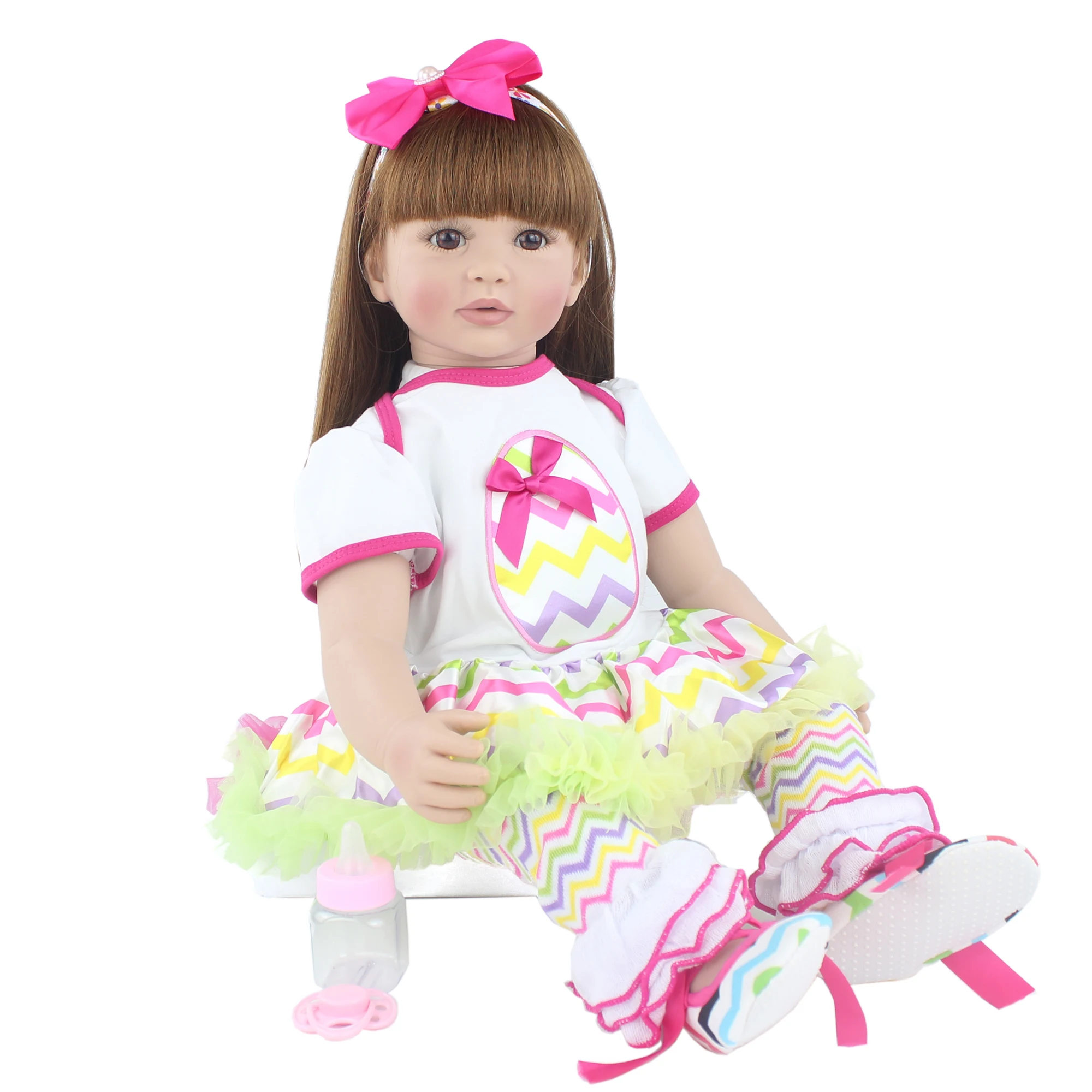 60Cm Silicone Tái Sinh Em Bé Búp Bê Như Thật Công Chúa Còn Sống Tập Đi Cho Bé Bebe Kid Tặng Sinh Nhật Dressup Búp Bê Chơi Đồ Chơi Ngôi Nhà