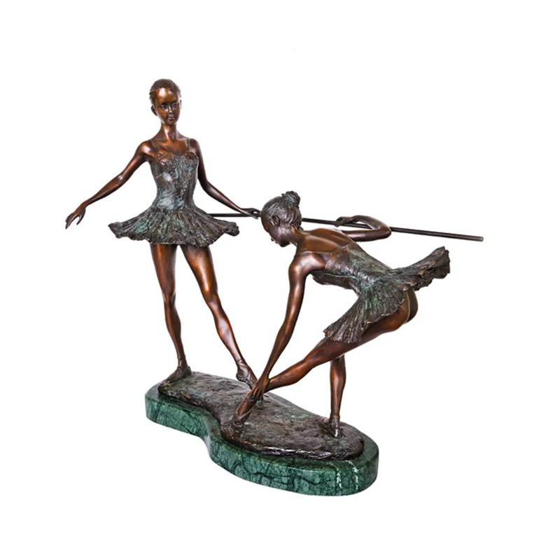 Ballet Dance Statue Bronze Girls Dancing Sculpture Modern Ballerina Art Perfect Dance Room Decor Girl Birthday Gift