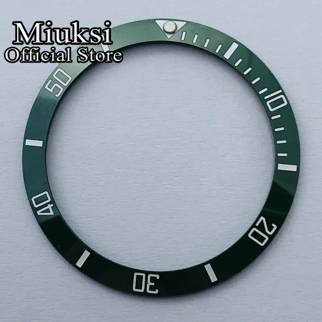 Miuksi 35.4mm black blue green ceramic bezel fit miuksi 38mm case