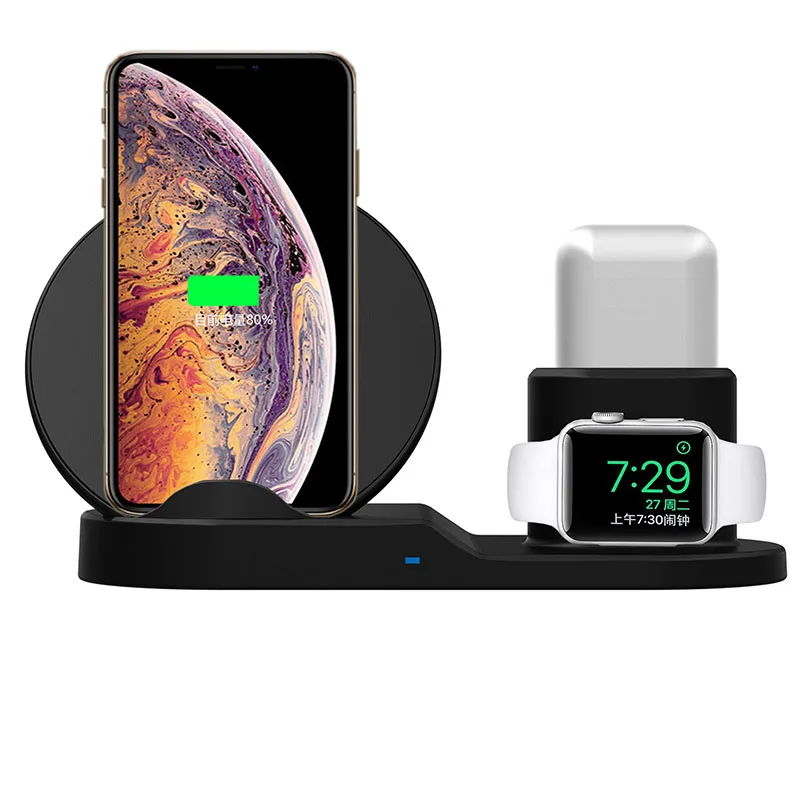 

3 in 1 10W Qi Wireless Charger Dock Stand Fast Charging For iPhone 11 Pro XR XS Max 8 for Apple Watch 2 3 4 5 For AirPods Pro