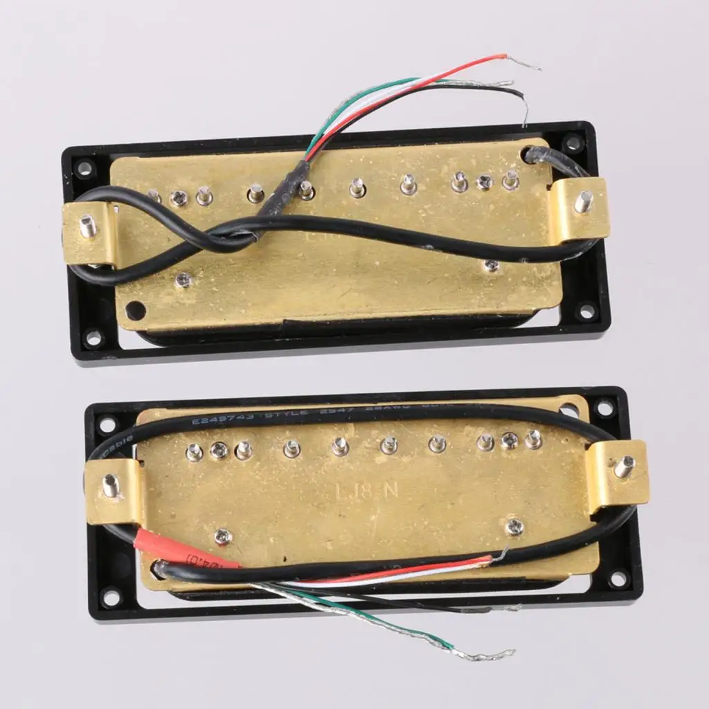 2 Pieces 8 String Electric Guitar Humbucker Pickup Double Coils Neck Bridge Pickup Set, Black