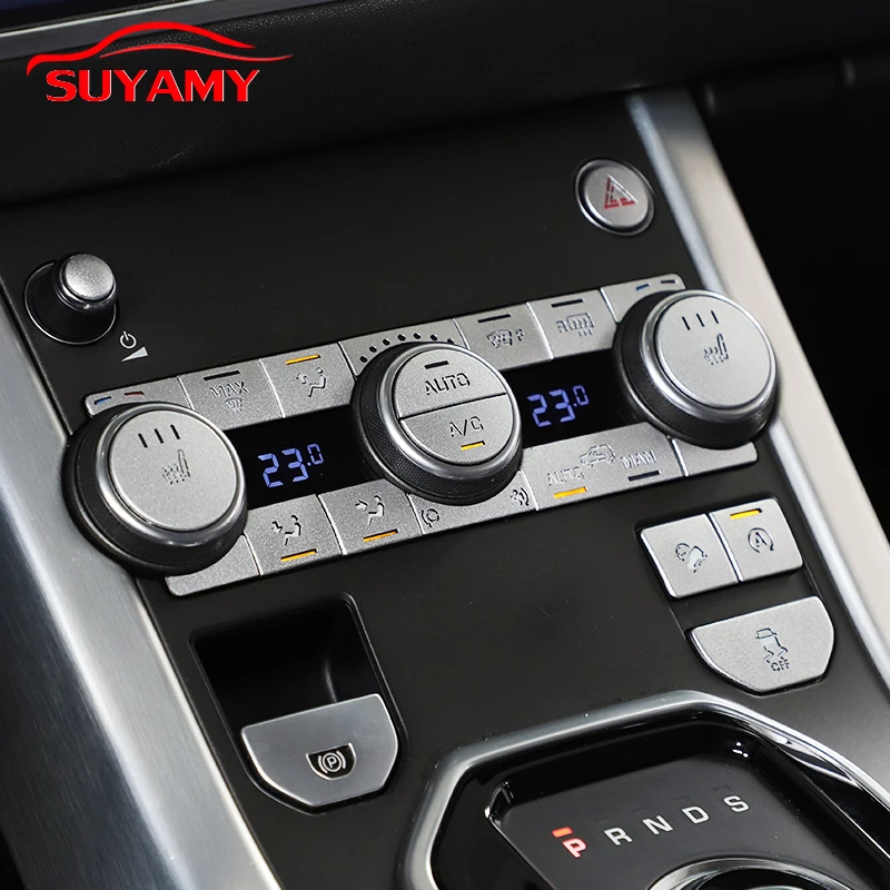 For Land Range Rover Evoque 2012-2019 Car Central Control Air Conditioner Button Trim Stickers Interior Accessories