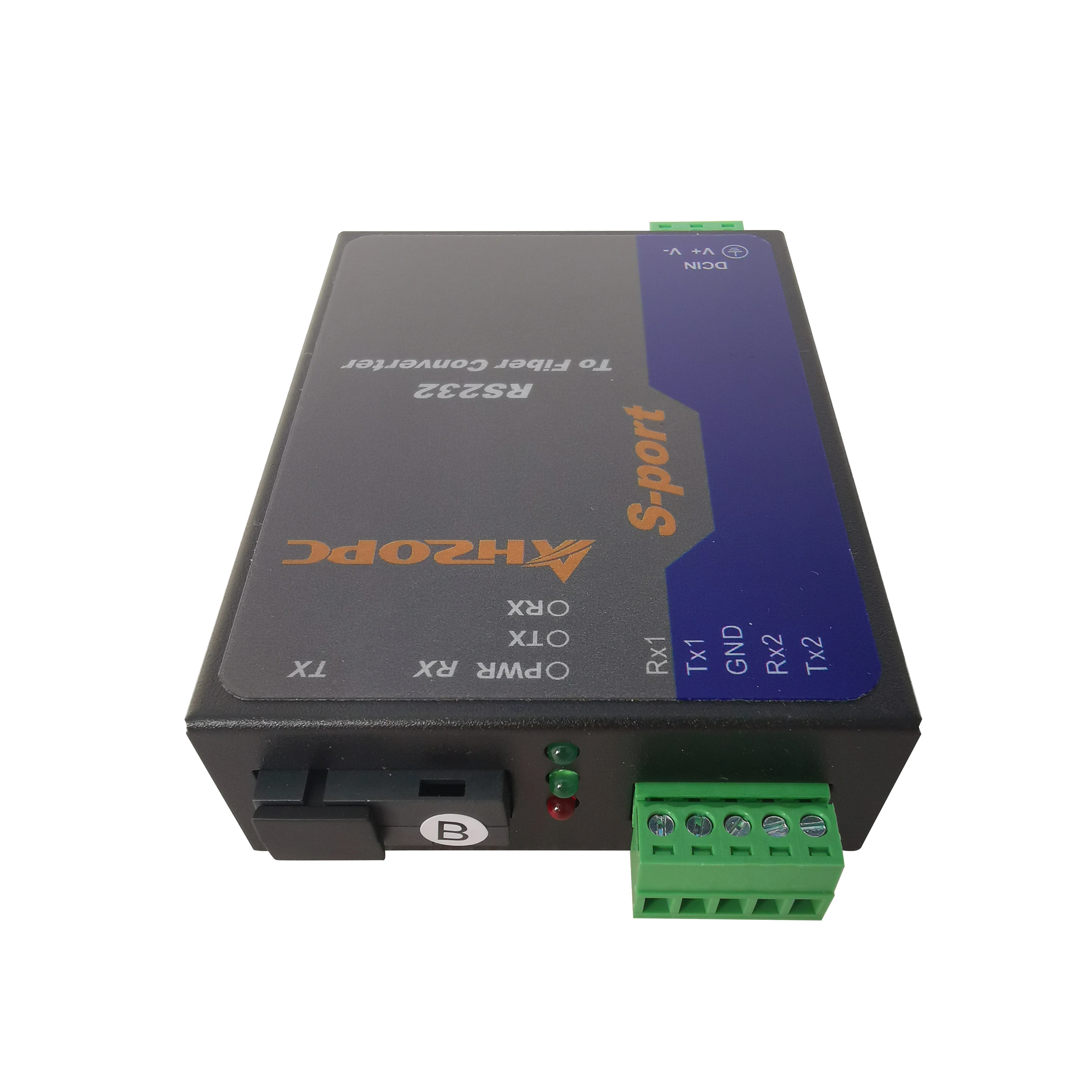 Conversor de fibra óptica rs232 de grau industrial, transceptor de fibra óptica com 2 canais e sc