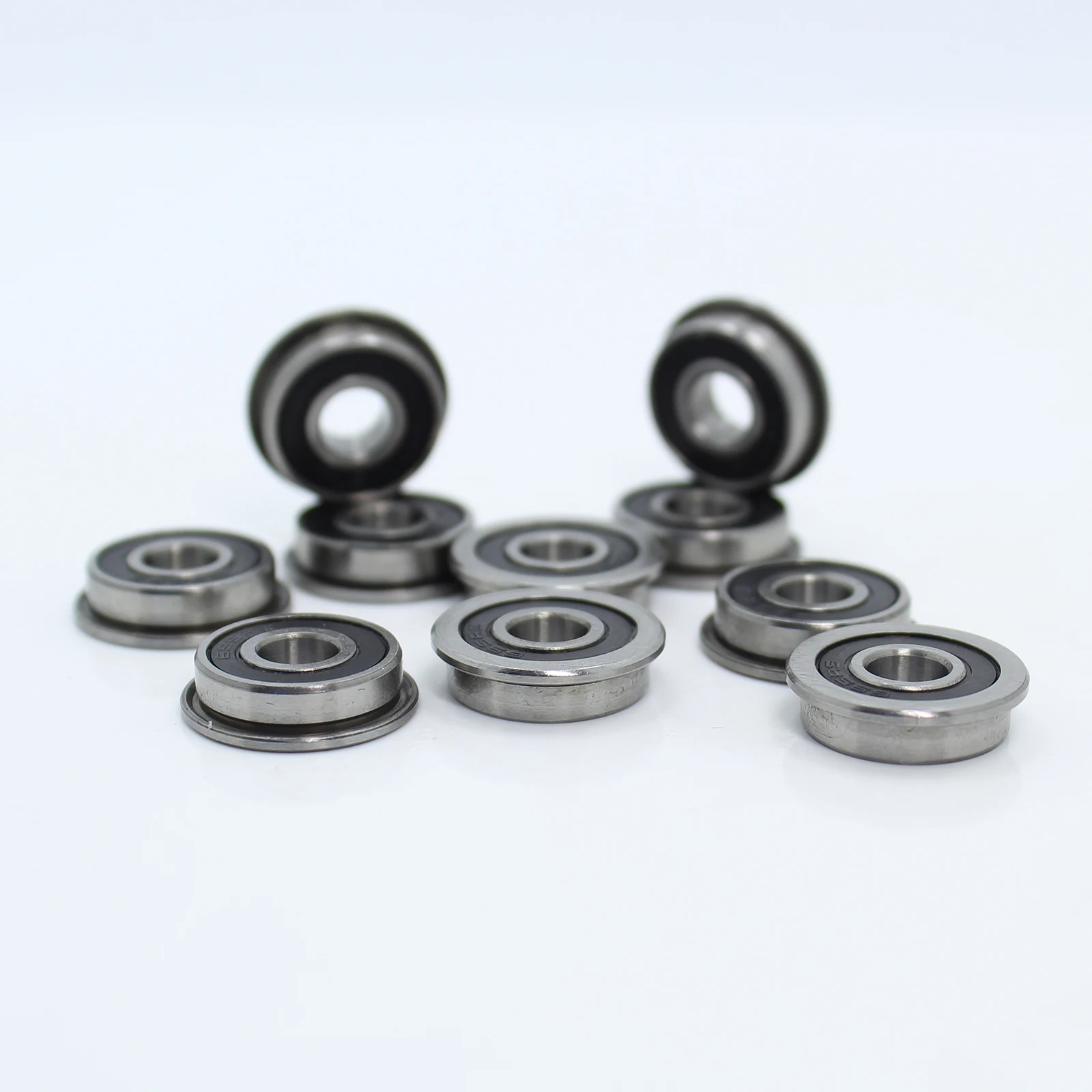 F695-2RS Bearing 5x13x4mm ( 10 PCS ) ABEC-7 Miniature Flanged F695RS Ball Bearings RF-135DD