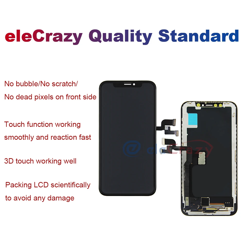 AAA+++Display For iPhone X XR XS XS MAX LCD With 3D Touch Screen Digitzer assembly Replace For 11 Pro Max 12 Pro Max 13 Display