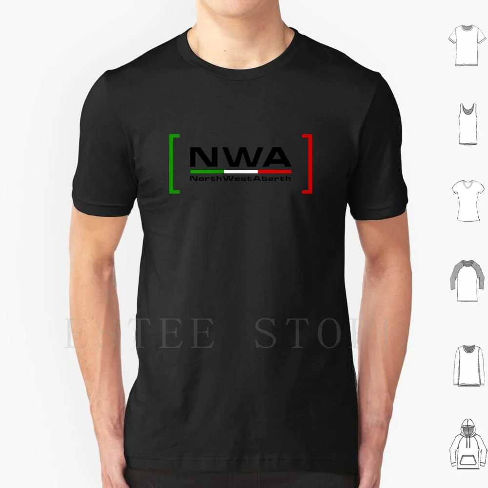 North West Abarth With Brackets-Black T Shirt DIY Big Size 100% Cotton North West Abarth Abarth Cars Car Club North Italian