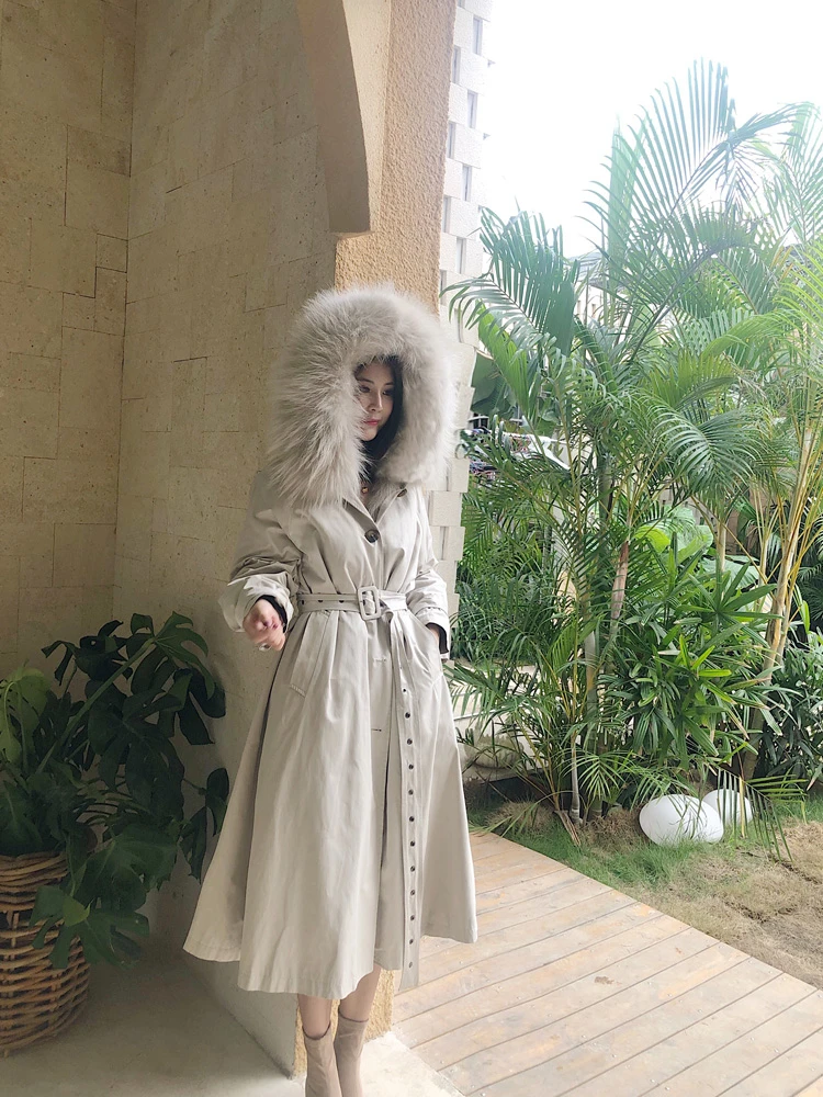 ขนสัตว์ฤดูหนาวสุนัขจิ้งจอกจริง Liner Parka Coat หญิงหนา Warm Raccoon ขนสัตว์ Hooded แจ็คเก็ตเสื้อผ้าผู้หญิง2021ขนสัตว์ Top hiver 001