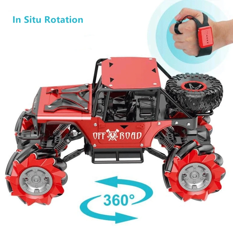 Guarda Gesture Control 4WD Stunt Drift Car Multi-terrain In Situ rotazione Rock Crawler Sideway orizzontale Walking RC Climbing Car