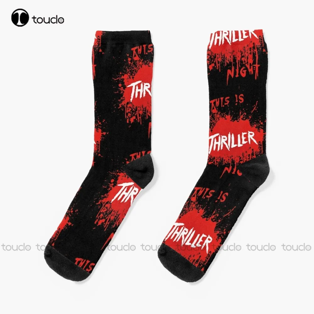 

"This Is Thriller Night" Halloween Blood Splatter Socks Unisex Adult Teen Youth Socks Personalized Custom 360° Digital Print