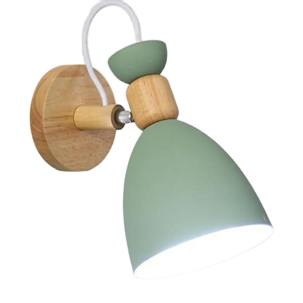 Nordic Wood Wall Lights Bedroom Beside LED Lights Modern E27 Wall Lamps for Living Room Restaurant Lighting Fixtures