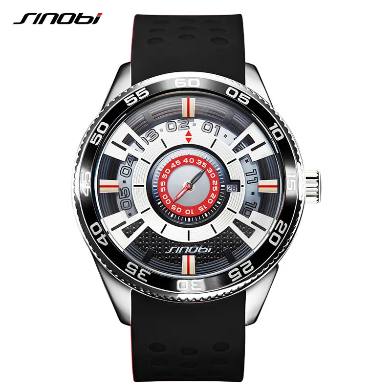 SINOBI 2021 High Quality Creative Car Dashboard Watches Men\'s Luxury 100% Stainless Steel Wristwatches Sports Clock Reloj Hombre