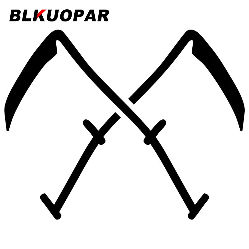 BLKUOPAR for Crossed Scythe Vinyl Car Sticker Fashionable Decal Sunscreen Simple Graphics Car Door Protector for Fold GTR EVO SX