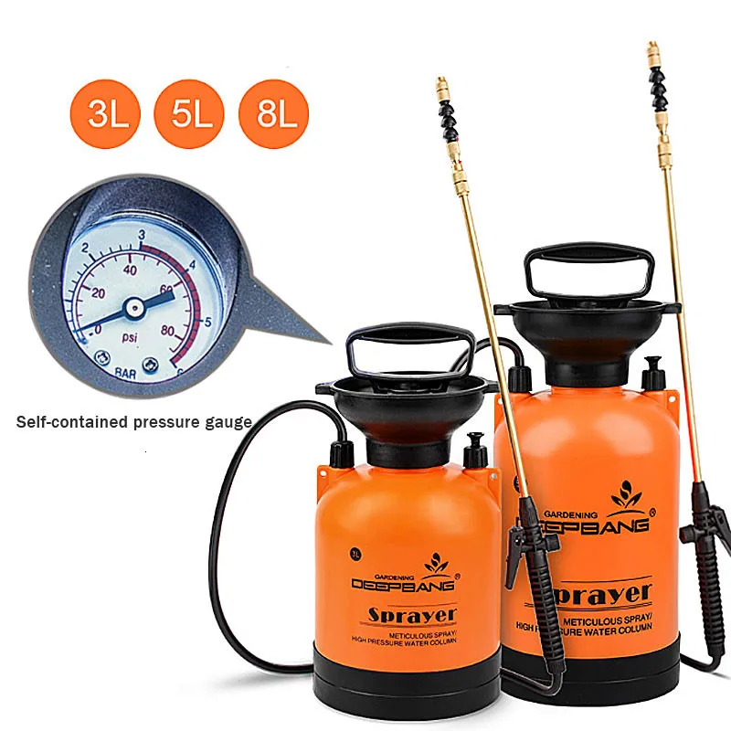 Garden Pressure Sprayer Irrigation Flower Plant Comes With Pressure Gauge Watering Can Pesticide Fertilizer Spray Tool