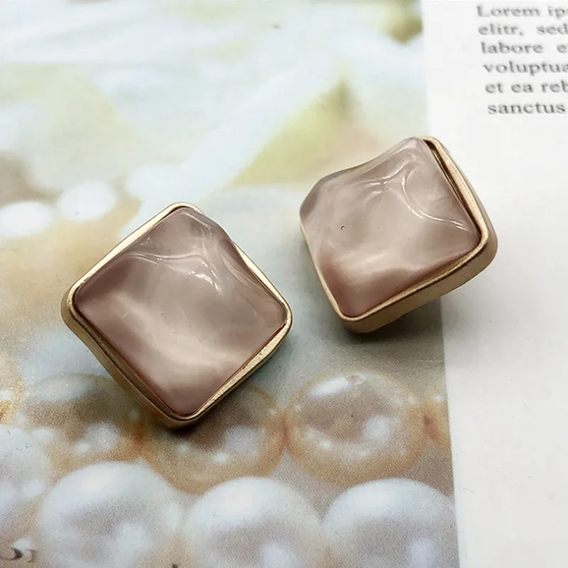 Square Wave Stone Metal Combination Button 2Pcs/lot DIY Sweater Coat Alloy Hand-sewn Button Color Decorative Button HS20109-2