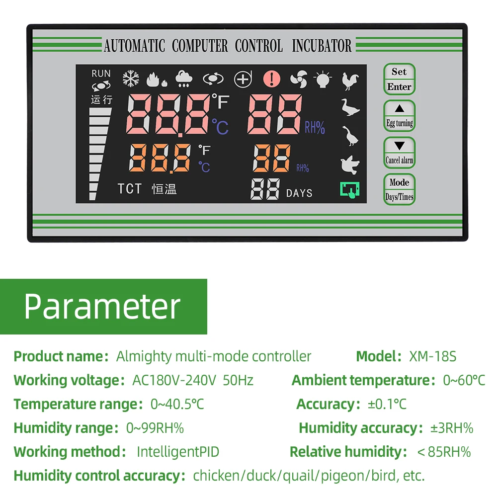 Imagem -06 - Egg Incubadora Controlador Automático Controle do Computador Termostato Totalmente Automático Sistema de Controle Multifunções Xm18s