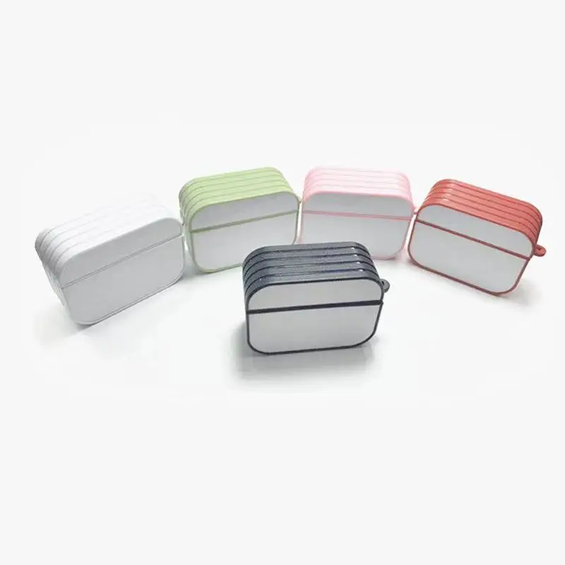 5 PCS Bulk Sublimation Blanks For Airpods Pro 3 Generation Hard Plastic Sublimation Blank Cases with Heat Press Metal Plates