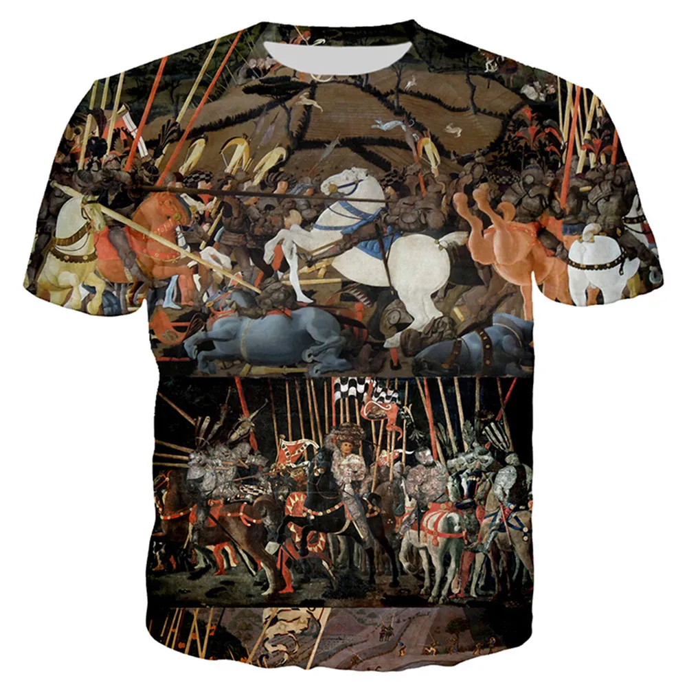 The Garden of Earthly Delights T-shirt 3D All Over Printed Men Women T Shirt Fashion Short Sleeve Pullover Couple Tops