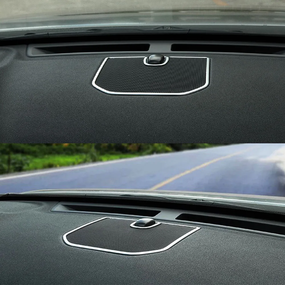 1Pc Car Front Dashboard Stereo Speaker Decorative Cover Frame Trim Sticker Fit For Land Rover Discovery Sport 2015 -2018 2019