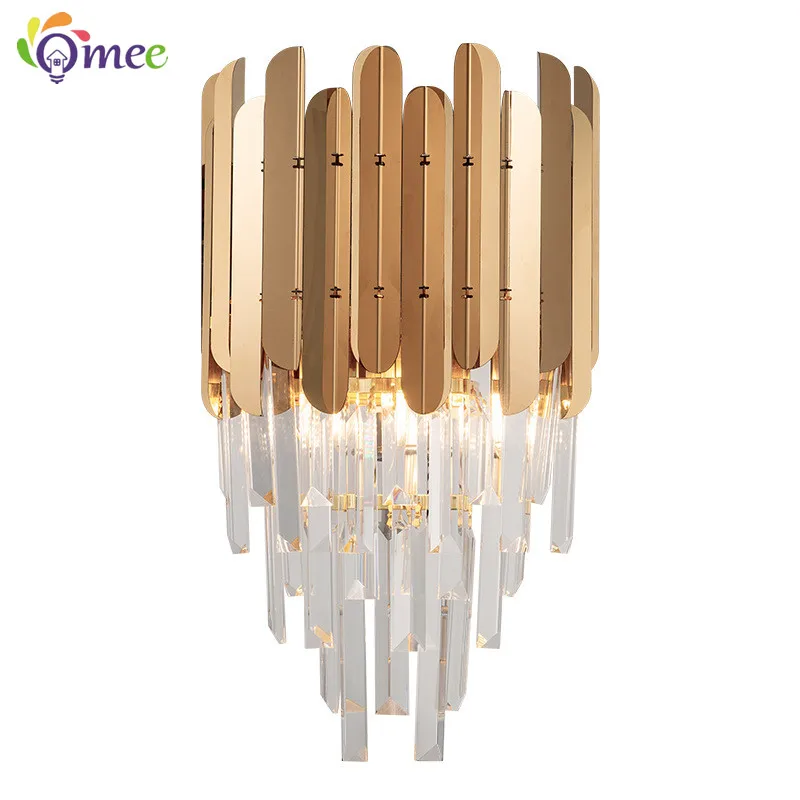 Kristall Goldene Indoor Dekorative Moderne LED Wand Lampen Für Schlafzimmer Nacht Wohnzimmer Studie Zimmer Korridor Gang Hause Lichter Beleuchtung