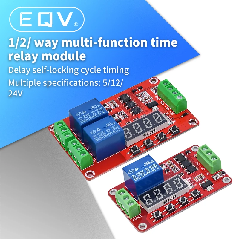 DC 5V 12V 24V 10A Adjustable Time Delay Relay Module LED Digital Timming Relay Timer Delay Trigger Switch Timer Control Switch