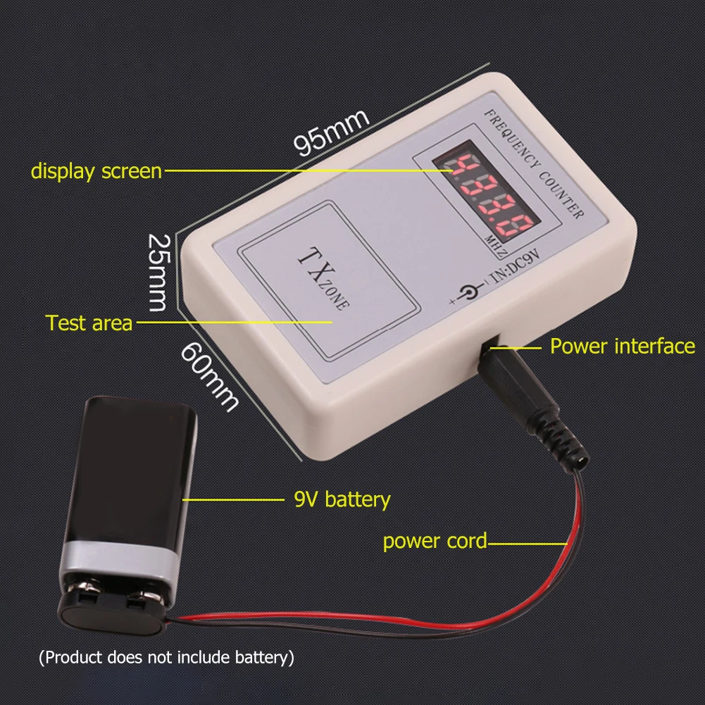 Handheld Remote Control Wireless Frequency Meter Digital Counter Tester 250-450MHz for Car Auto Garage Door Cymometer Detector