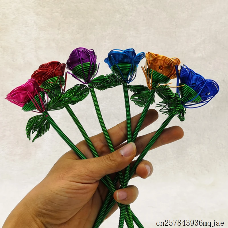 50 Pcs Iron Roses Flower Tourist Souvenirs Handmade Rose Ornaments Home Decoration