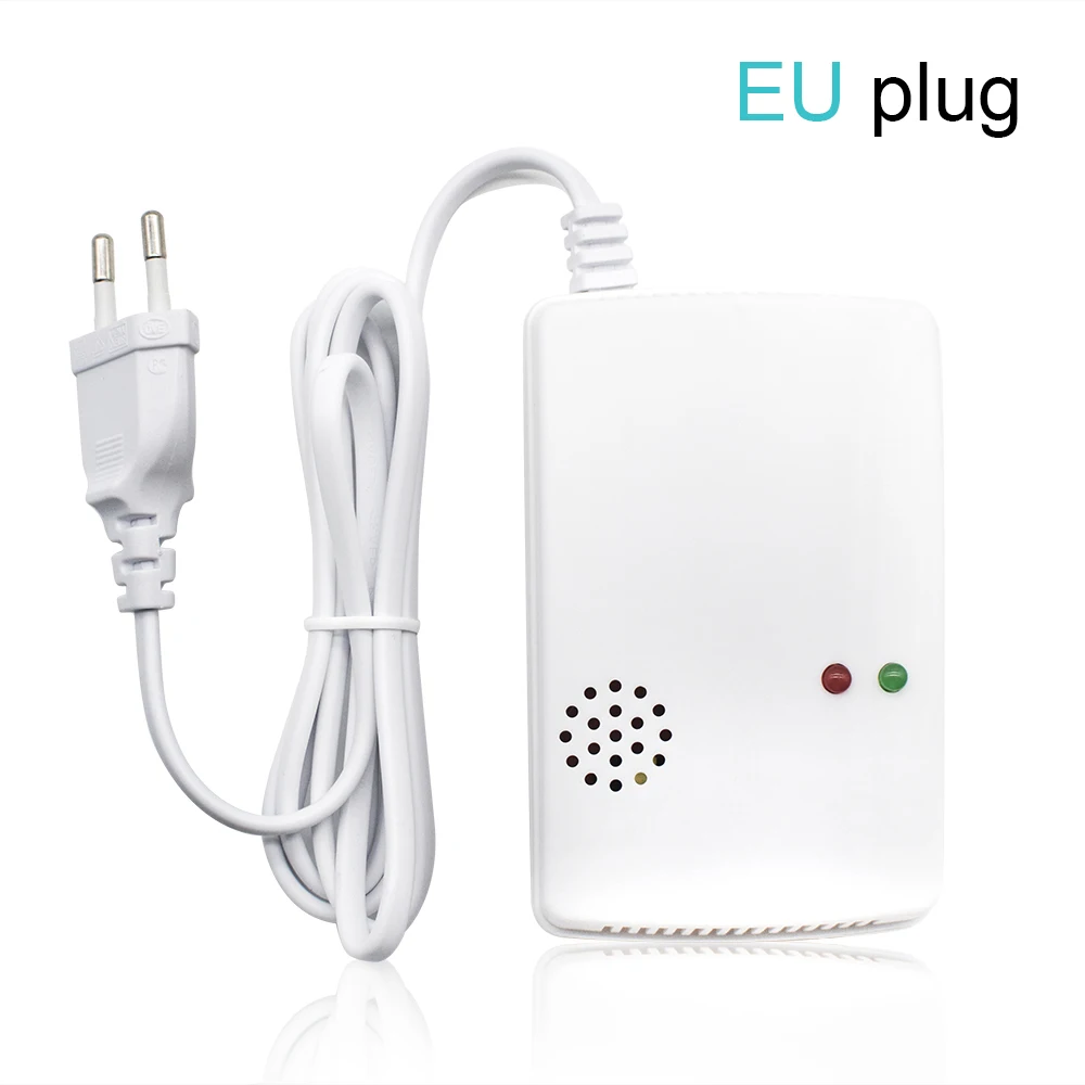 EU Plug Gas Leak Detector Combustible Propane Butane Methane Natural Gas Safety Alarm Sensor Warning