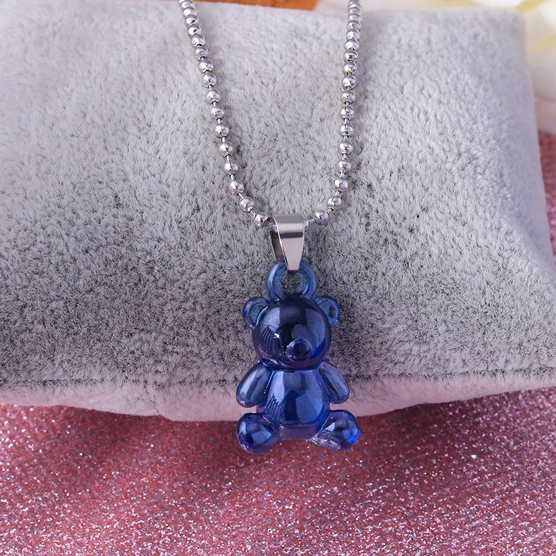 Aihua Candy Farbe Sterne Herzen Gummy Mini Bär Kette Halsketten für Frauen Nette Cartoon Tier Anhänger Schmuck Femme Bijoux Collare – Detail 18