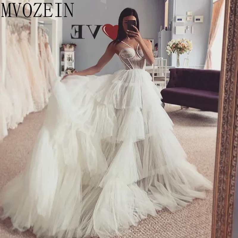 فساتين زفاف ساحرة 2023 رداء de mariage تول ثوب حفلة حبيب رسن ذيل محكمة فستان الزفاف vestido de noiva