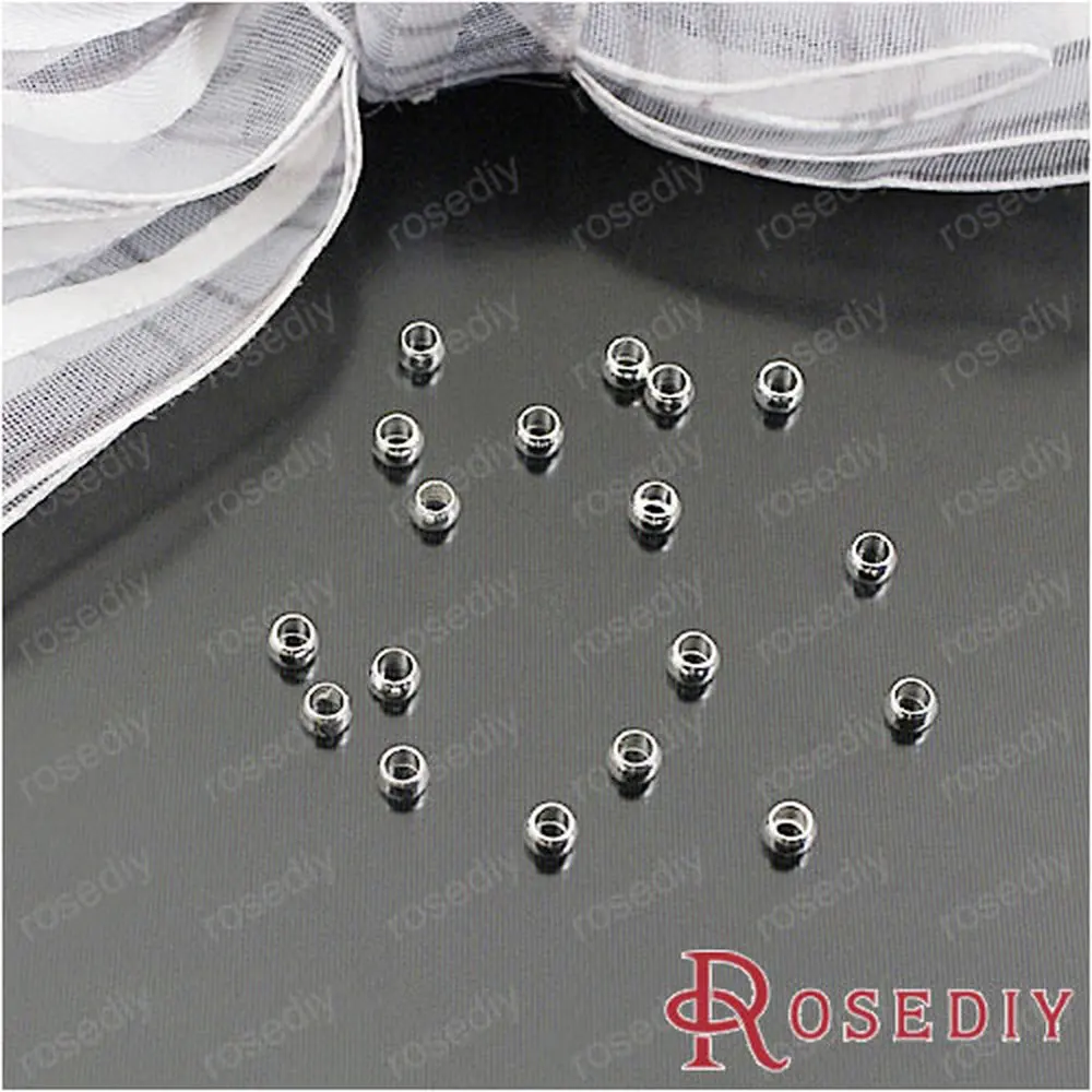 Wholesale 3mm Silver color Copper Spacer Beads Diy Jewelry Findings Accessories 10g Roughly 200 pieces(JM4902)