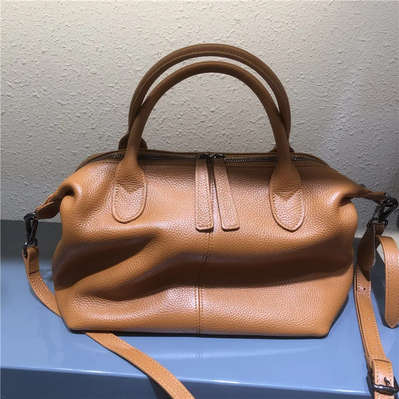 MESOUL Handbag Genuine Leather Shoulder Bags For Women 2022 Casual Totes Solid Large Daily Shoulder Crossbody Bag Female Mochila