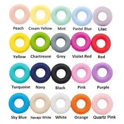 Chenkai 10pcs BPA Free Loose Silicone Round Donut Ring Beads Food Grade DIY Baby Pacifier Dummy Teether Jewelry Toy Accessories