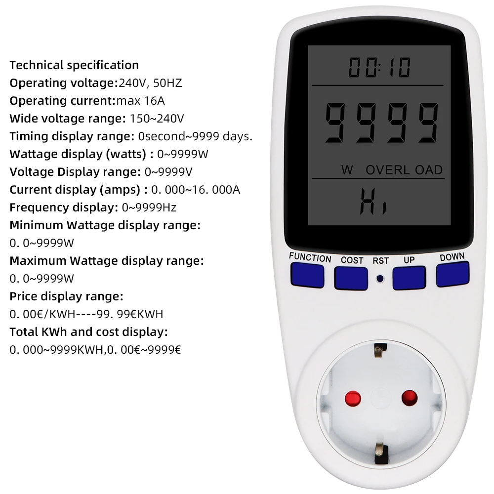 Digital Voltage Volt Wattmeter Power Analyzer Electronic Power Meter Energy Meter Automatic Power Switch US EU UK AU Plug