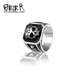 Beier 316L stainless steel fashion skull men and women rings Punk high quality jewelry LLBR8-740R