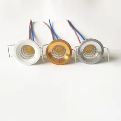 Dimmable Silvery/White/Golden Mini LED Downlights 3W 31.5mm 220V 230V 240V Jewelry Display Ceiling Recessed Cabinet Spot Light