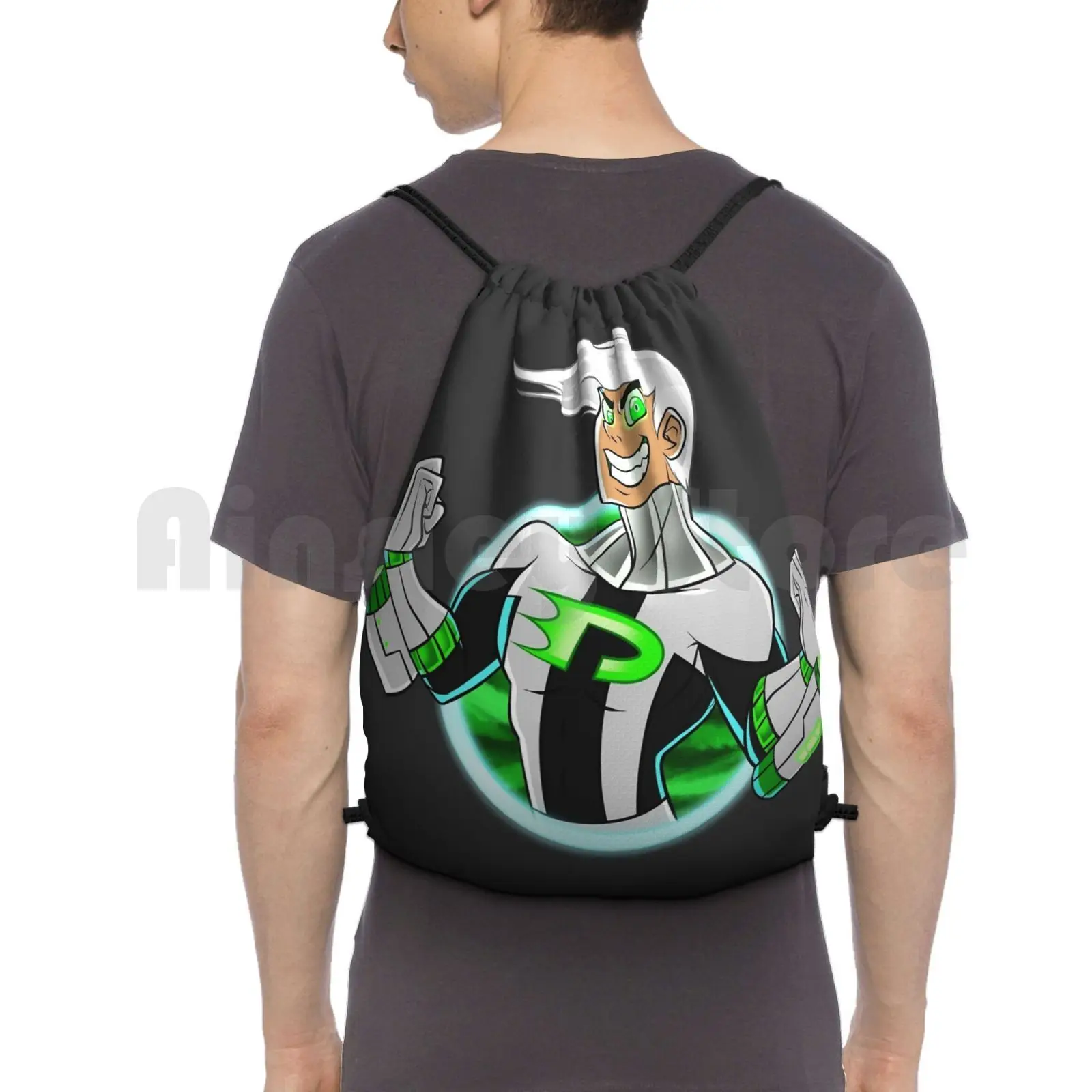 

Danny Phantom 10 Years Later : Phantom Backpack Drawstring Bag Riding Climbing Gym Bag Danny Phantom Cartoon Ghost Superhero