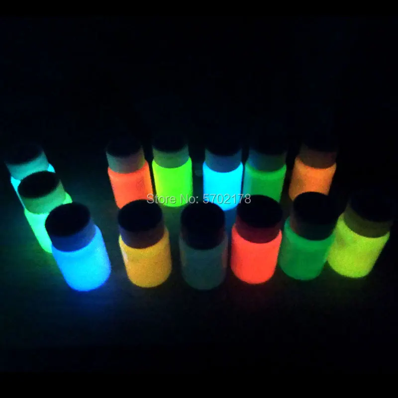 Fluorescent water-based luminous paint art pigment body painting waterproof Glow in Dark Powder Dust Night Coating DIY Paint