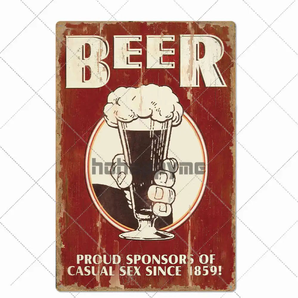 Beer Vintage Metal Tin Signs Bar Poster Pub Club Cafe Wall Decoration Retro Plaque Home Decor 20*30cm