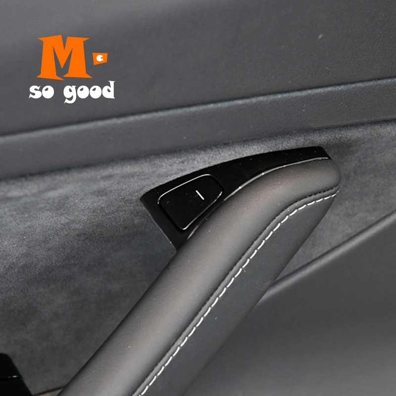 Car Door Lock Protection Cover Trim Shell Sticker ABS Carbon Fibre for Tesla Model3 Model 3 2017 2018 2019 2020 Accessories