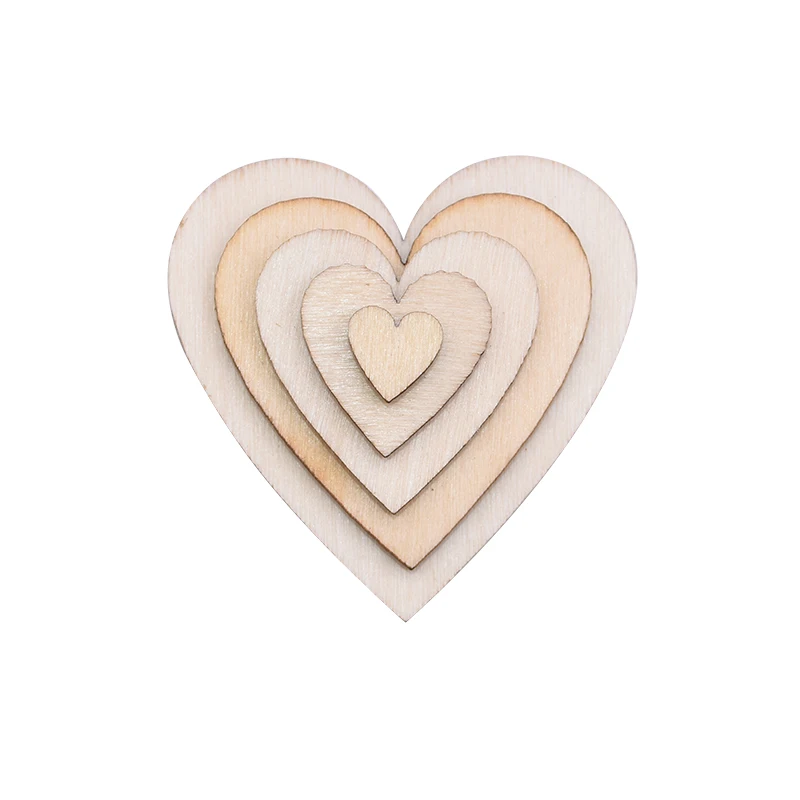 Unfinished Wooden Hearts Blank Wood Slices DIY Crafts Wooden Circle Discs for Christmas Painting Wedding Decor