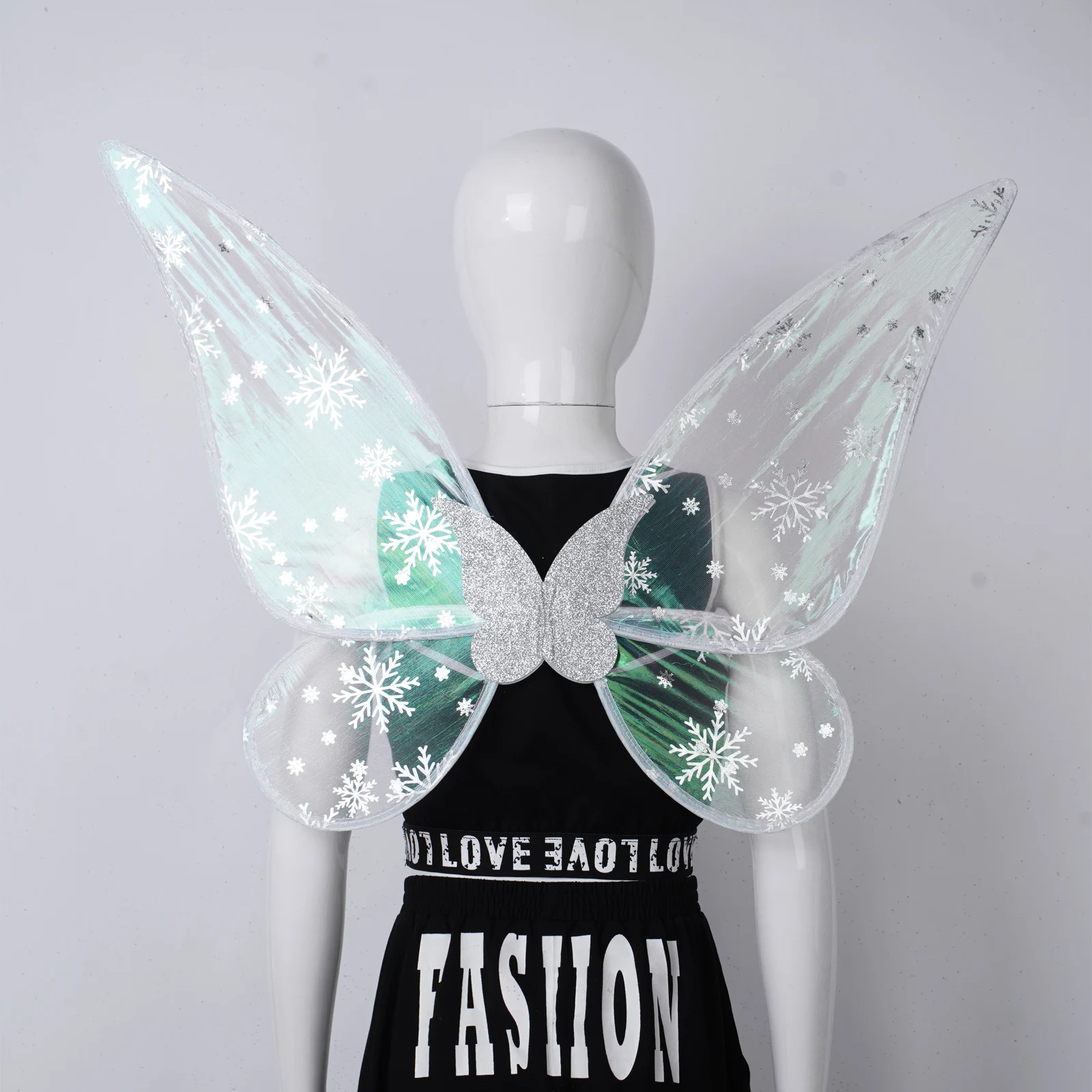 Ailes d'ange flocon de neige coloré pour fille, ailes de papillon féerique pour Halloween et noël, Costume Cosplay, fête d'anniversaire, accessoire de photographie