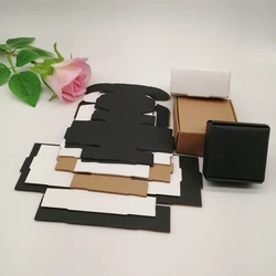 100pcs Black/White/Kraft Paper Box for Packaging Earring Jewlery Box Gift Cardboard Box Diy Jewelry Display Storage Packing Box