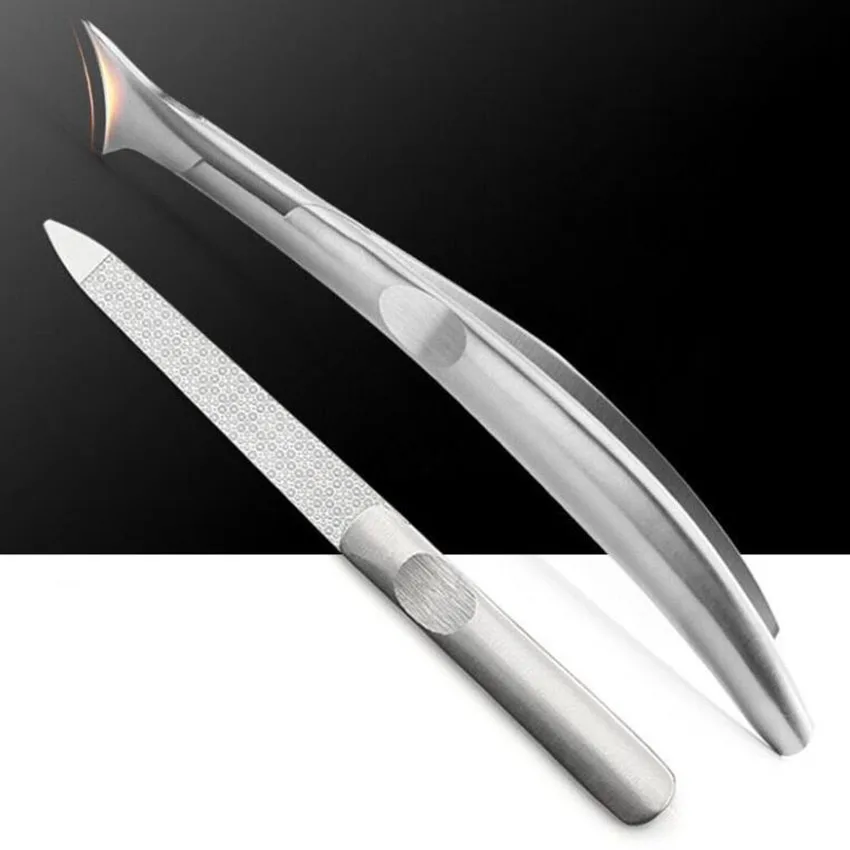 2Pcs/set Manicure Nail Trimmer Kit  Stainless Steel  Nail Groove Toenail Scissors Adult Pedicure Knife Cutter Nail Files Scissor