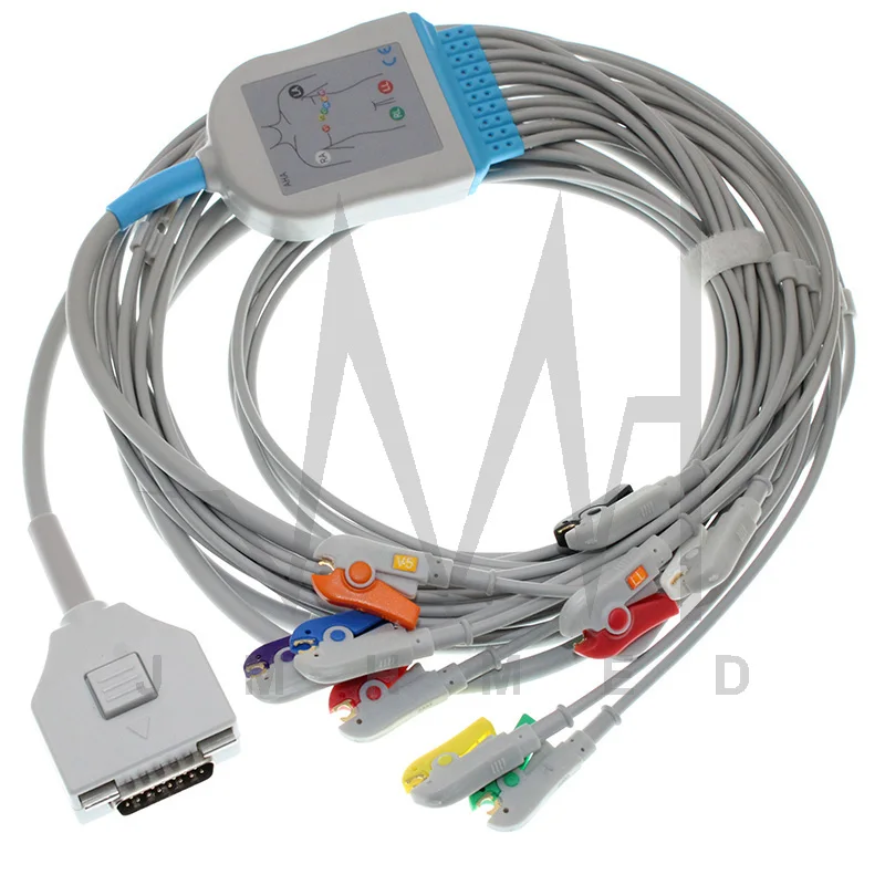 

15Pin Compatible With Fukuda ME KP-500 EKG Monitor,10 Lead ECG EKG Cable,NO Defibrillate Resistor.