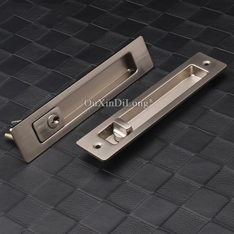 

Brand New 1Set Zinc Alloy Invisible Hidden Sliding Pocket Door Lock for Sliding Wood Barn Door Locks for 38~50mm Thickness Doors
