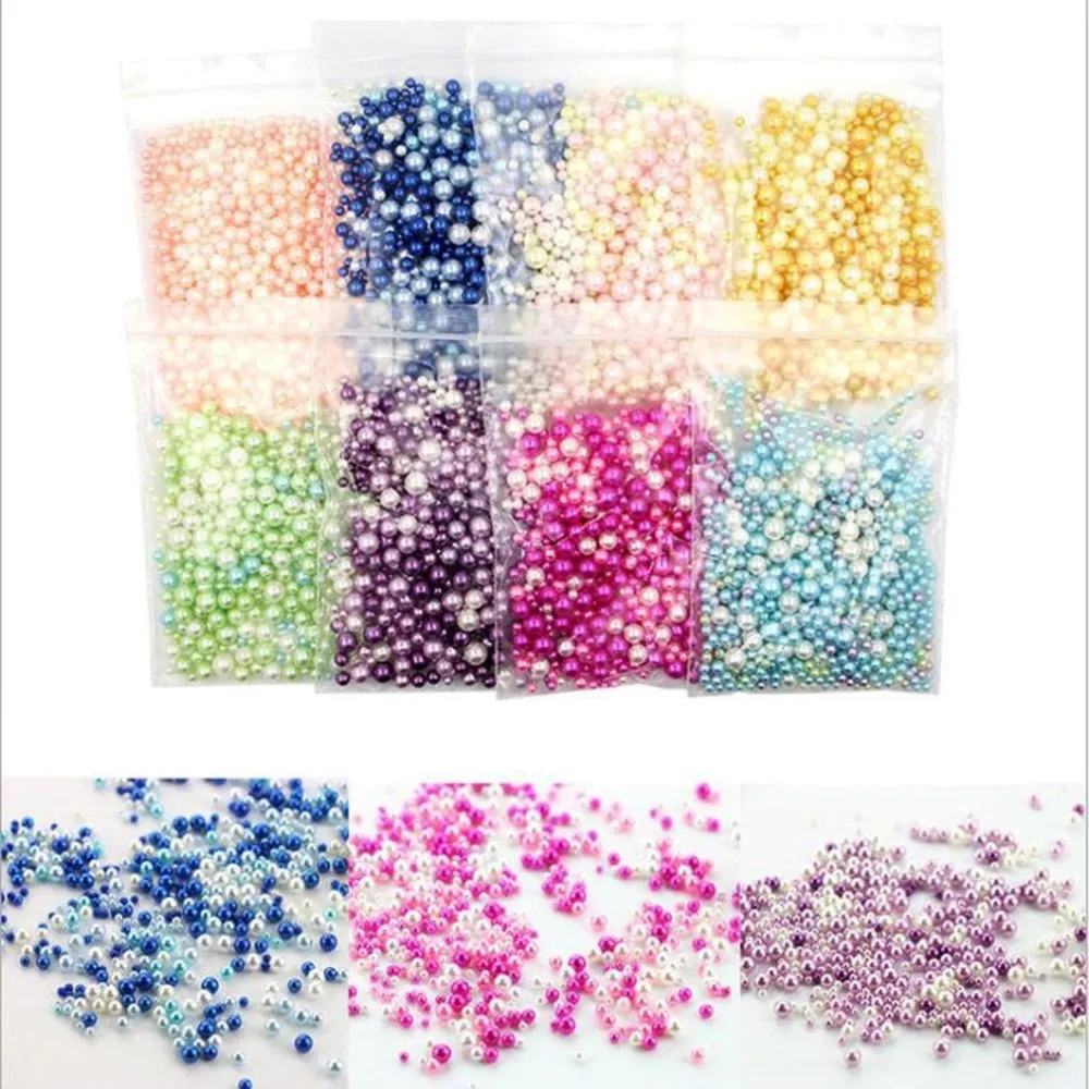 3/4/5mm Mixed ABS Round Imitation Pearls Loose Beads No Hole for DIY Garment Clothing Shoes Beads Accessories Supplies 10g