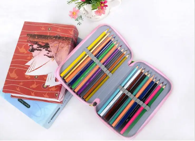 Nette Straf Schule Bleistift Fall Kawaii Cartoon Stift Tasche 32/52/72 Löcher Strafe Pencilcase Große Box Beutel für Mädchen Junge Schreibwaren